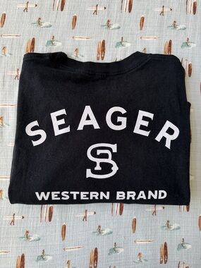Seager Black Long Sleeve Logo Tee